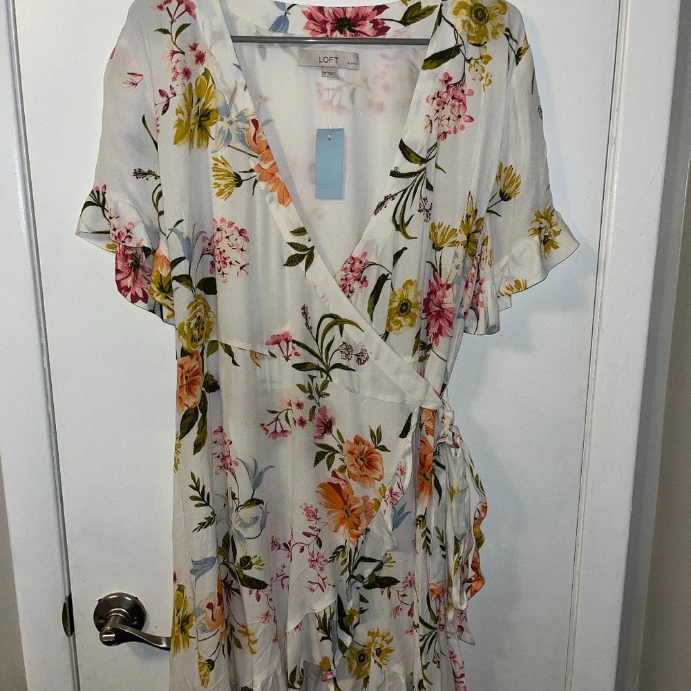 LOFT Floral Romper with Skirt sz 14P